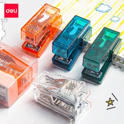 1 Set Deli Mini Stapler Machine with Staples 24/6 Samll Fashion Paper Stapler for Stationery Office Accessories School Supplies