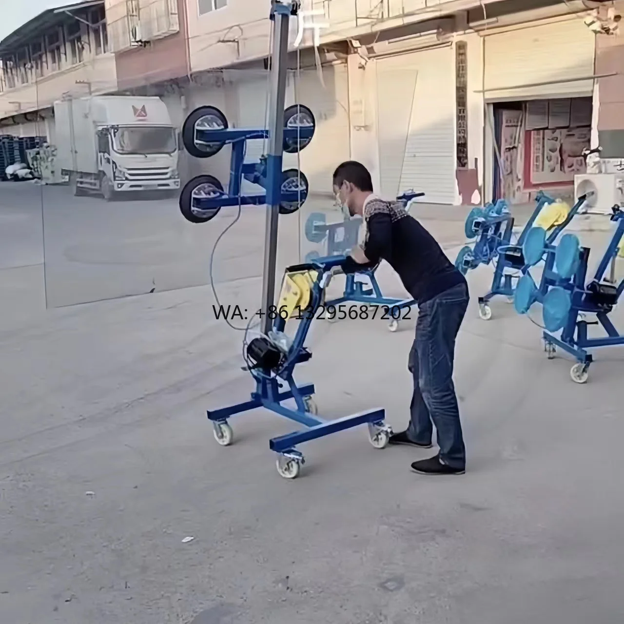 

Hand Push Type Suction Cups Window Vacuum Elevator Trolley Sucker Glasses Lifter for Lifting Glass