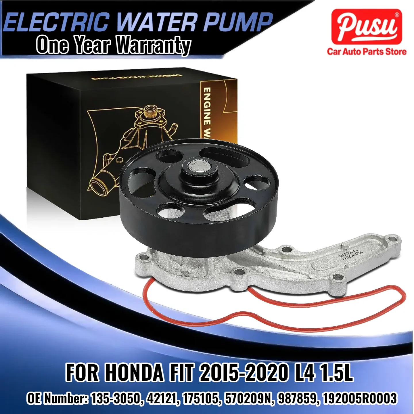 

Aluminum Engine Water Pump w/ Pulley & Gasket (135-3050,175105,570209N,987859,192005R0003) - Fits Honda Accord/Civic, Acura ILX