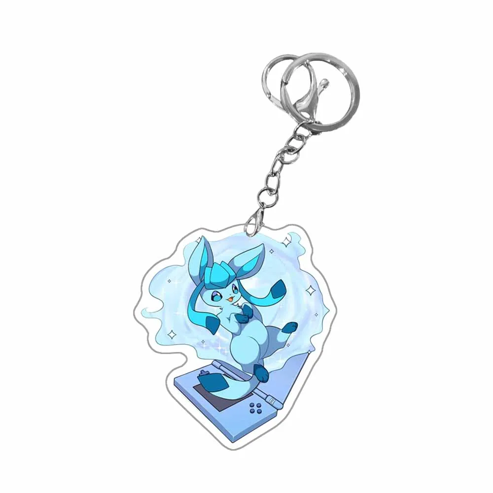 Pokemon Anime Eevee Leafeon Glaceon Jolteon Sylveon Espeon Flareon Vaporeon Flareon Acrylic Keychain Bag Pendant Decoration