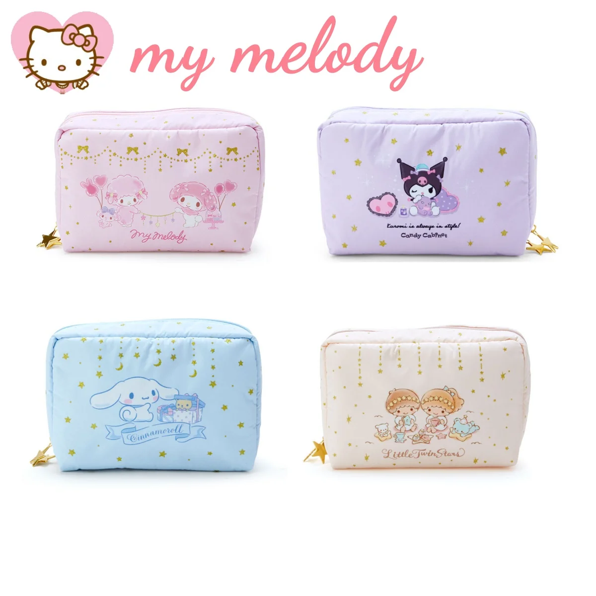 

Japanese sanrio cinnamoroll my melody cute cartoon makeup bag Kurome pencil bag waterproof storage bag anime Christmas gift