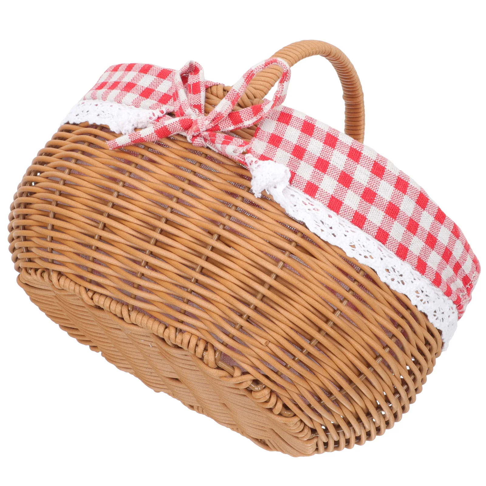 

Woven Baskets Plastic Cloth Storage Basket Sturdy H Portable Outdoor Fruits Snacks Vegetable Shopping Container