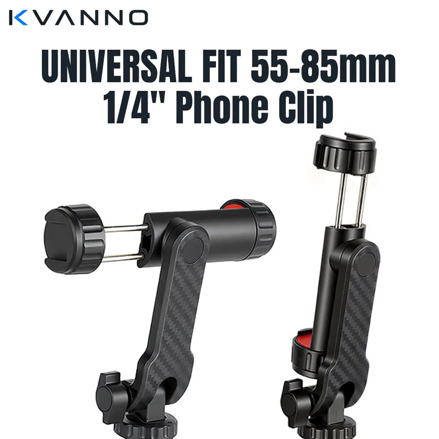 KVANNO 360° Universal Mobile Phone Clip Holder for iPhone Samsung Xiaomi 1/4" Screw Tripod Mount Adapter
