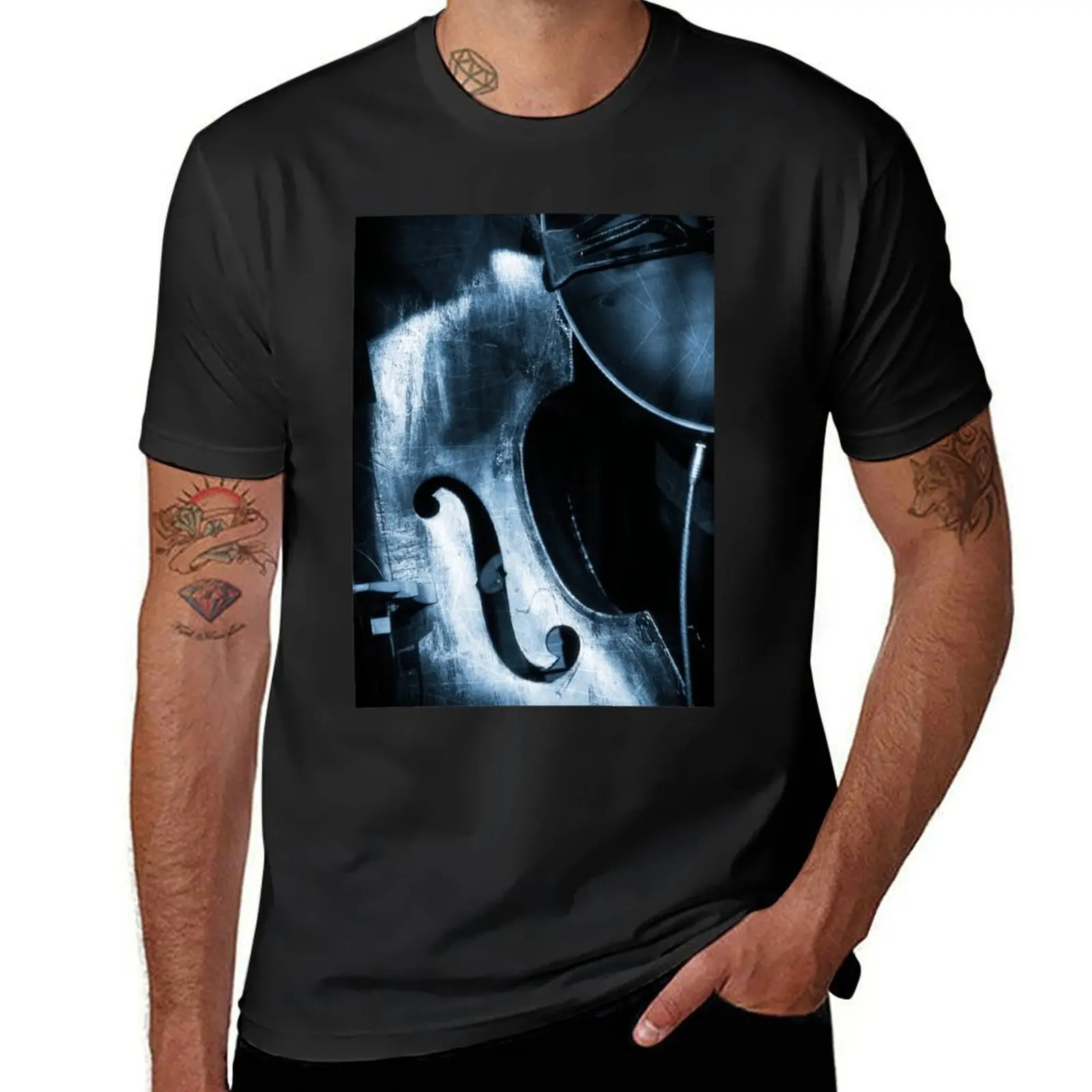 

Double Bass T-Shirt for a boy customs design your own Short sleeve tee kawaii clothes t shirt for men