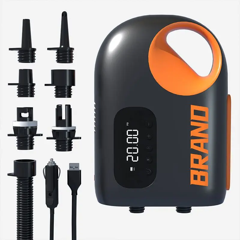 Portable Wireless High Flow ABS Inflatable Pump LCD Display 50-100 PSI Max Pressure For SUP Kayak Inflation-Outdoor Adventure