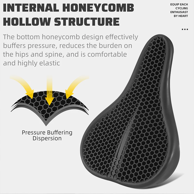 WEST BIKING Bicycle Saddle Cover Silicone Anti-shock Ergonomic Bike Cushion Anti-slip Integrated Molding Soft Cycling Seat Cover