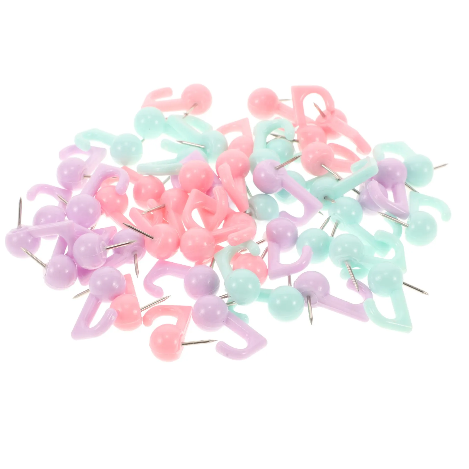 50Pcs Macaron Color Hook Push Pins Heavy Duty Steel Thumb Tacks for Wall Picture Hangers Cork Board Bulletin Board