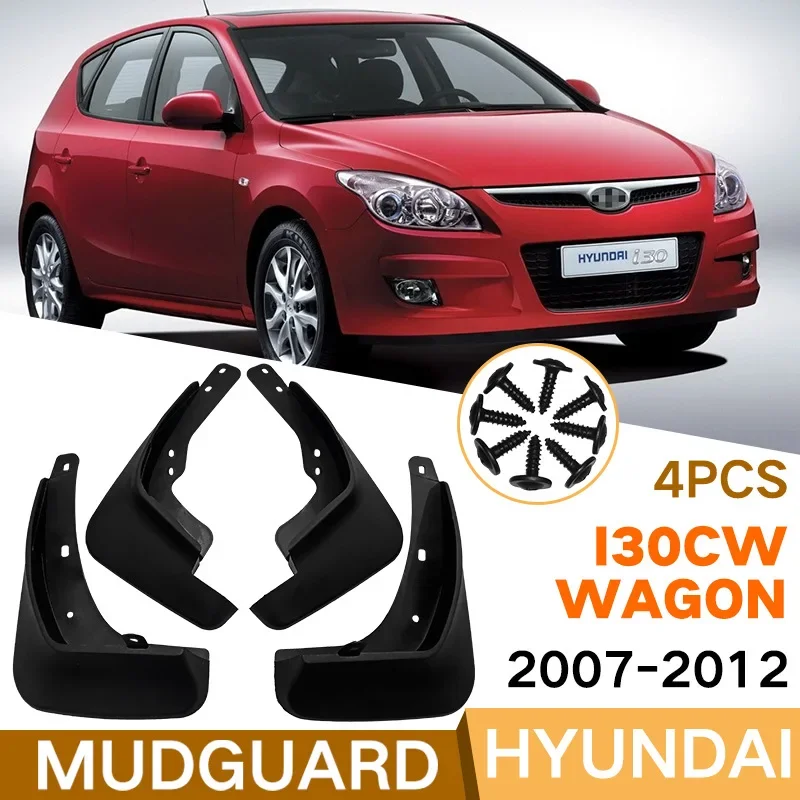 

For Hyundai i30cw Wagon 2007-2012 black car mudguard Reduce dust Resist tire dirt car accessories tools