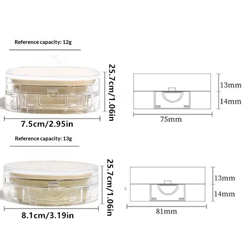 Scatola fai da te per fondotinta con cuscino d'aria Mini scatola vuota carina per soffio Specchio portatile per contenitore per trucco cosmetico Bb Cream con spugna