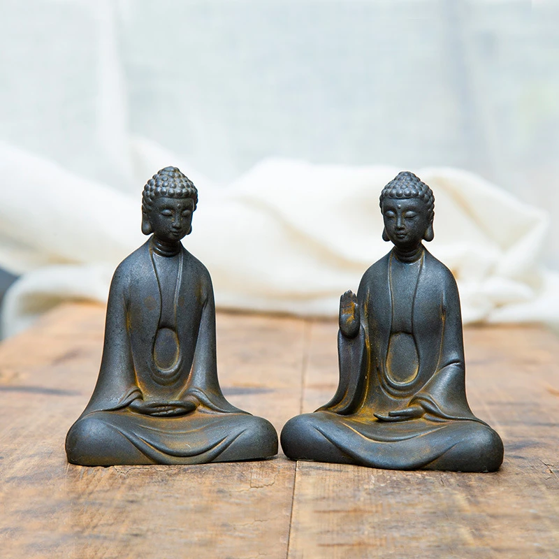 

Zen Imitation Cast Iron Buddha Ornaments Desktop Decorations Creative Small Ornament Buddha Figure Home Decoration Luxury Crafts