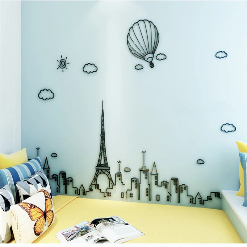 

Парижский стиль, Железная башня, 3D стерео стикер на стену, креативная гостиная, ТВ-фон, наклейки на стены, модные украшения для дома