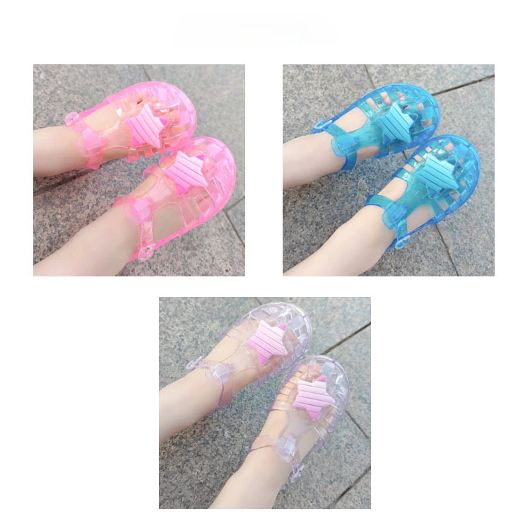 New Roman Sandals Summer Girl Children shoes Cave Princess Shoes Crystal Jelly Baby Rainbow Pentagram Sandals Kids Beach Sandals