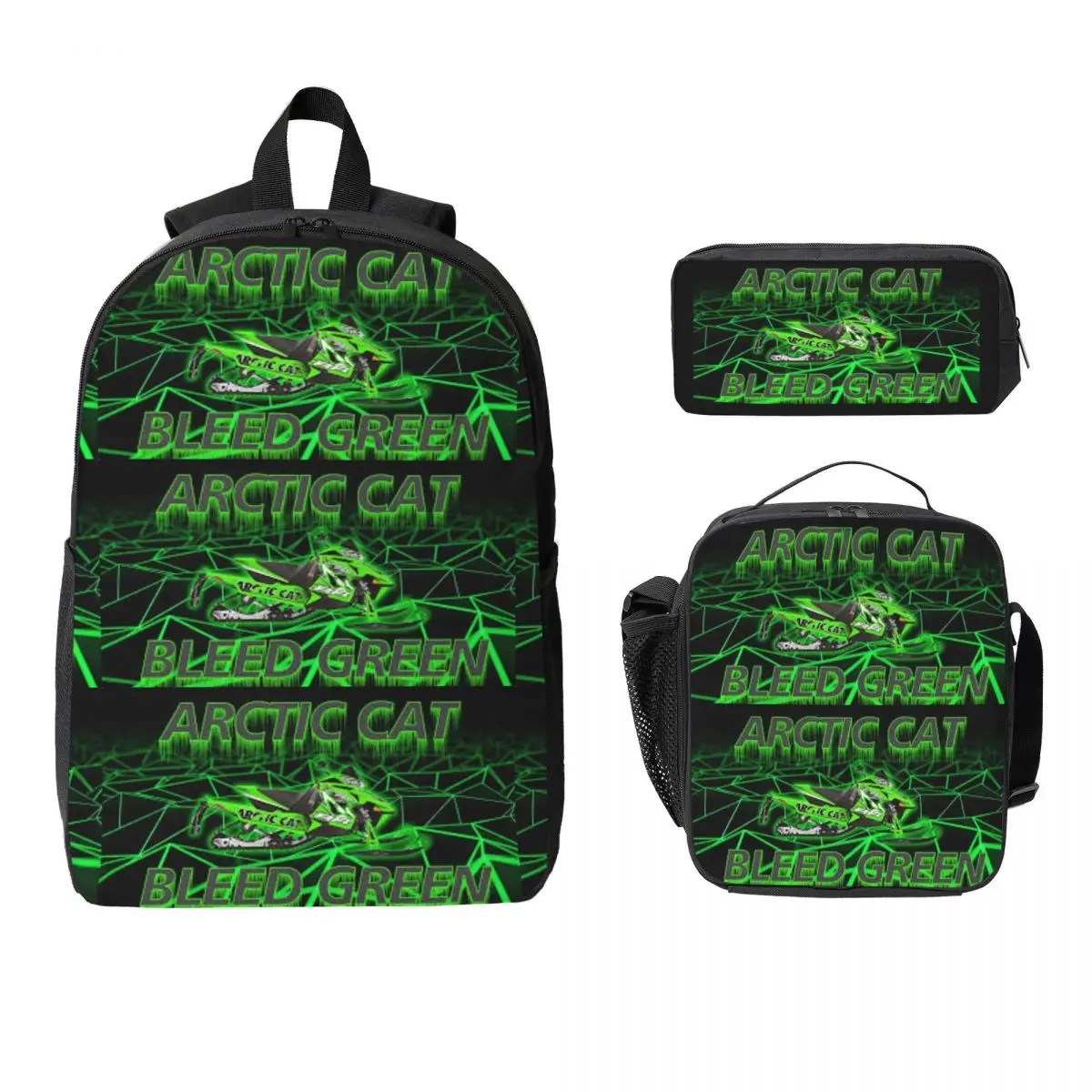 

Arctic Cat Backpack Student Boys Girls BookBag School Bag Laptop Shoulder Bags 3ps Insulated Lunch Bag Pencil Case