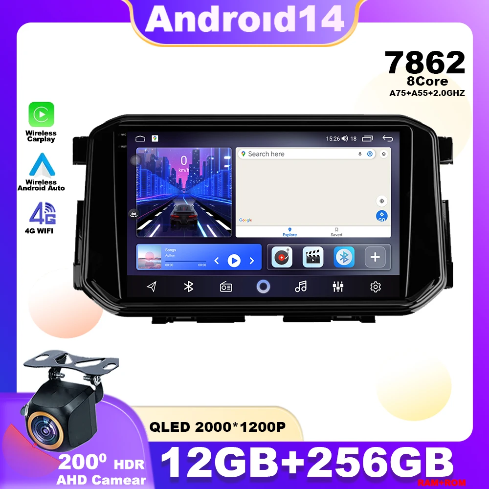 Android 14 For Nissan Terra Xterra 2018 - 2022 Car Radio Multimedia Player Stereo Navigation GPS QLED Built-in Carplay Head Unit