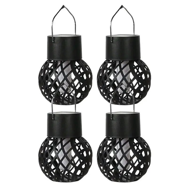 

Flickering Flame Lantern 4pcs Flame Lanterns For Yard Garden Decor Decorative Wall Mounted LED Christmas Lights With Clips For