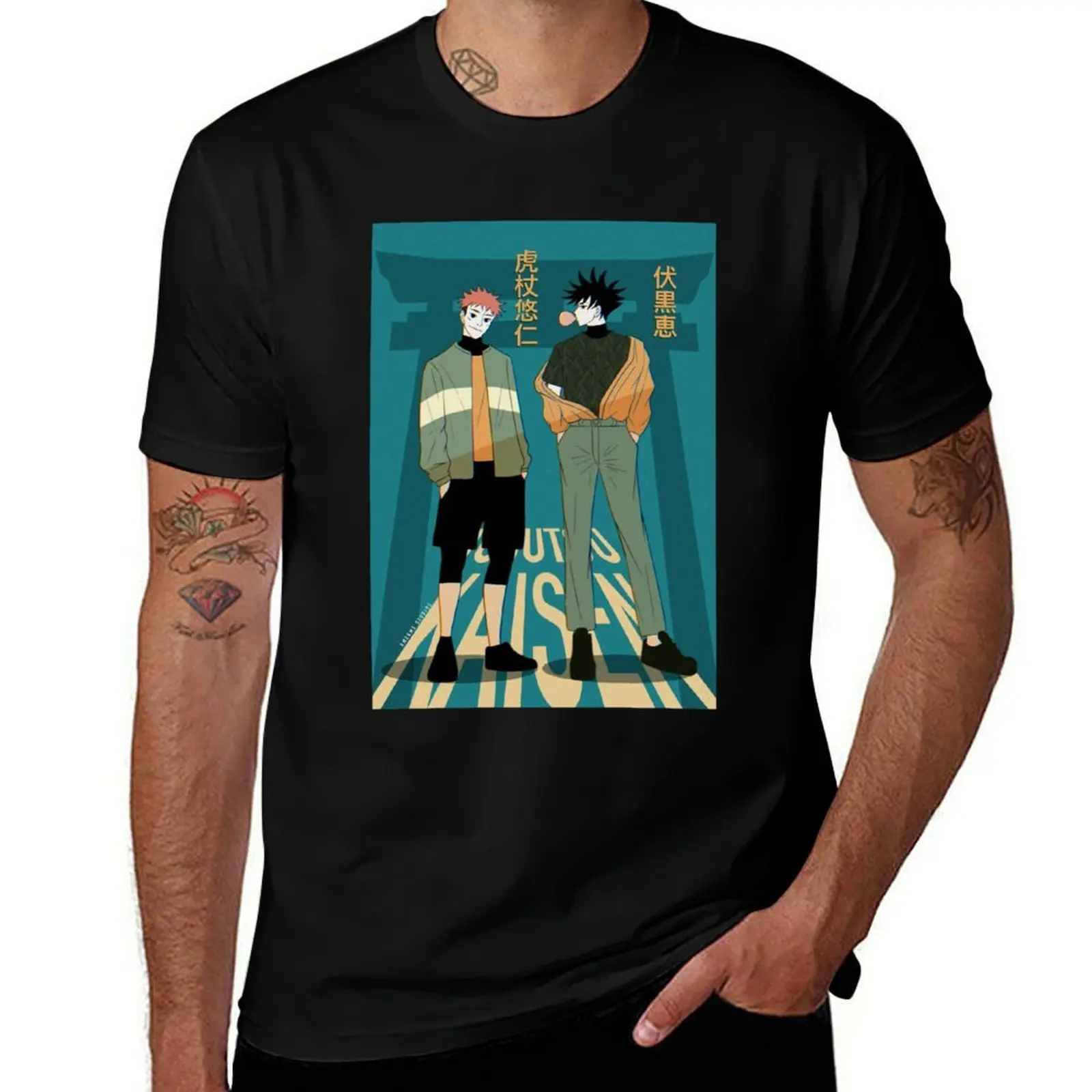 

JJK Fashion Print (Itafushi) T-Shirt Work Outdoor T-Shirt for Men