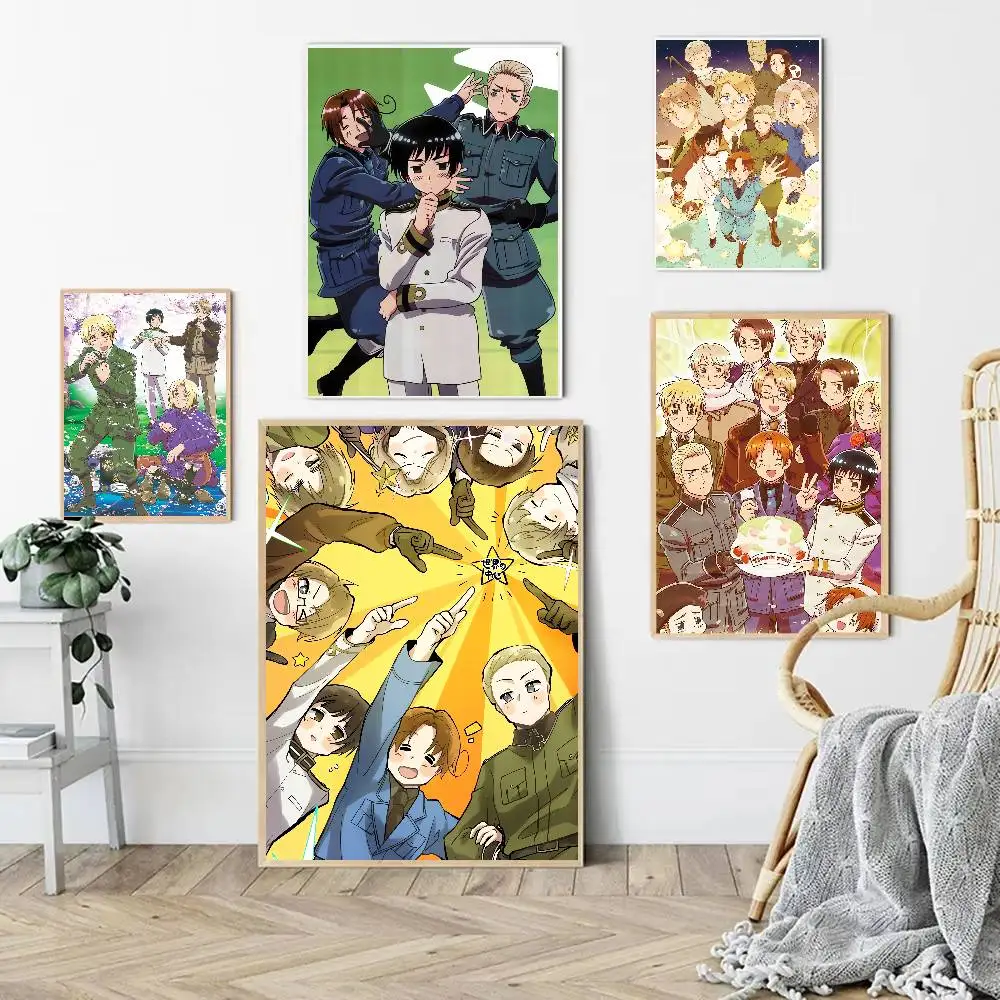 Anime Hetalia Axis Powers Vintage Anime Poster Wall Art For Study Living Room Decor Unique Home Decoration Pictur