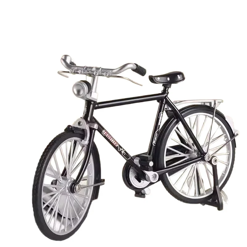 Metalowe puzzle 3D, model roweru w skali 1:10, mini retro styl, klasyczny rower ze stopu, odlewany model roweru na palce, zestaw do samodzielnego montażu dla dzieci.