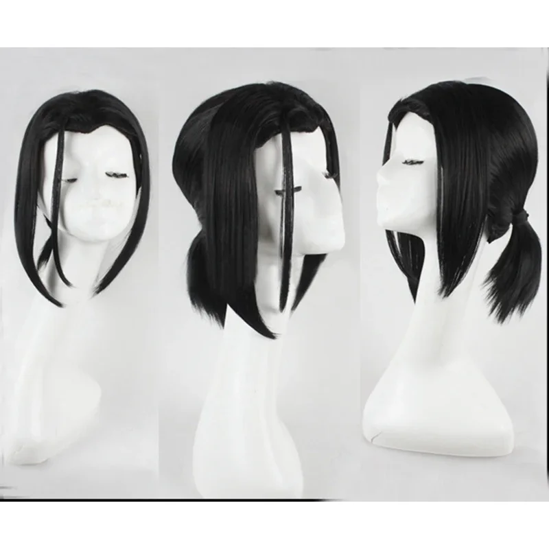 Cos Mori Ougai Black Styled Cosplay Wig Heat Resistant Hair Cos Wigs   Wig Cap