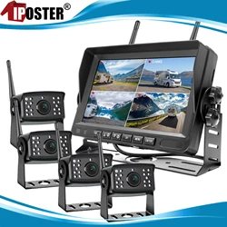 IPoster-Monitor Digital inalámbrico AHD de 7 pulgadas, DVR, 1080P, visión nocturna, grabadora de respaldo inverso, cámara Wifi para autobús, coche y camión