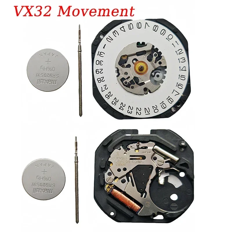 VX12E Quartz Movement VX12 Watch Date at 3/6 O'clock Single Calendar Movement w/Battery 3 Hands Wrist Watch Repair Accessories