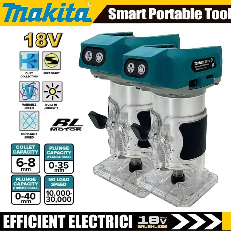 

Makita DRT50 Cordless Trimmer Rechargeable Trimming Machine Brushless Slotting Tool Milling Woodwork Engraving Machine