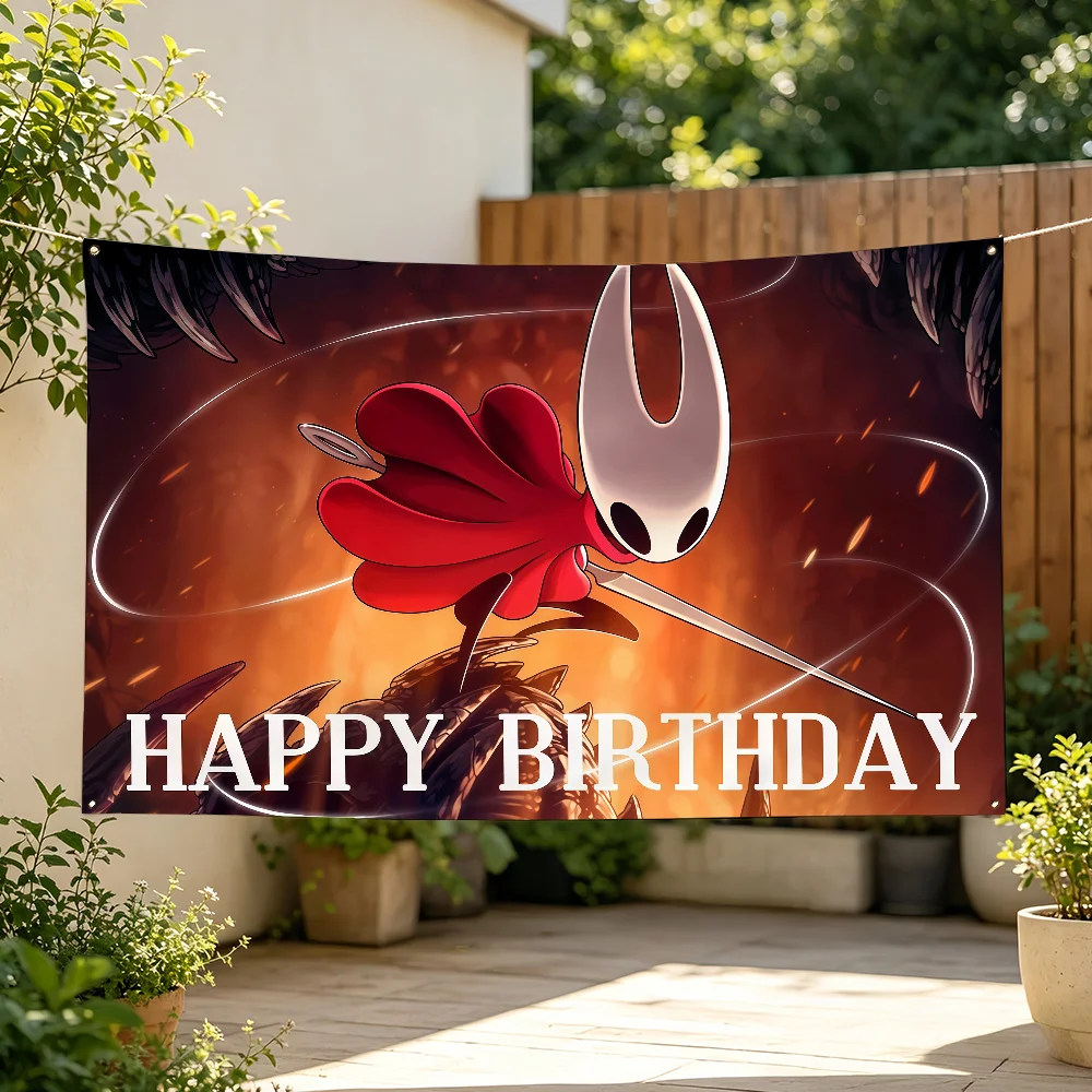 Cartoon H-Hollow K-Knight Silksong Flag For Sports Matches  Games Parade Rally Holiday Festival Backyard Balcony Club Bar Decor