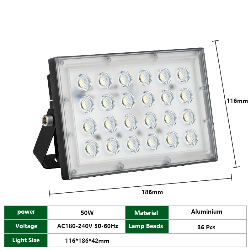 Luz LED de inundación ultrafina superior, lámpara de decoración de jardín, iluminación de jardín al aire libre, luz de pared Exterior, foco AC220V, 50W, 100W, 200W