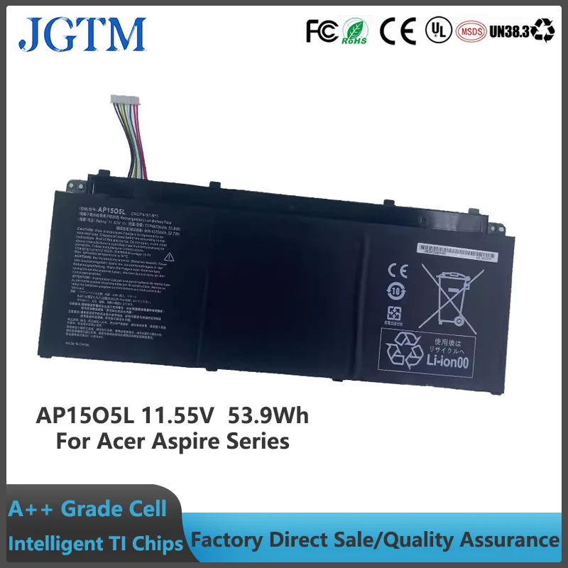 JGTM-Batería de repuesto AP15O5L para ordenador portátil, para Acer Aspire S13, S5-371, Chromebook R13, CB5-312T, Swift 1, SF114-32, Swift 5, SF514-51, SF5