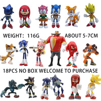 Hot whole set sale Sonic Tails Werehog Action Figures Blue Shadow Doll Cartoon Figurines Collectible Dolls Kids Hedgehog Toy