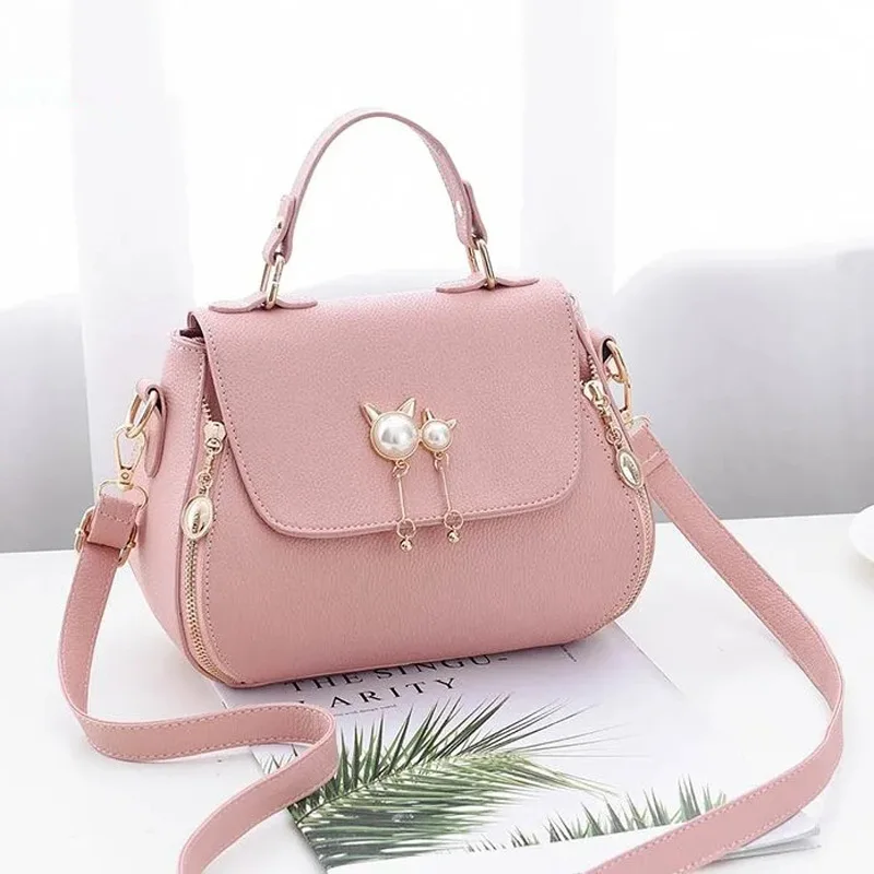 2024 Korean PU Leather Women Messenger Bag High Quality female Shoulder Bag Lace Crossbody Bag Clutches Bolsas Femininas PT1283