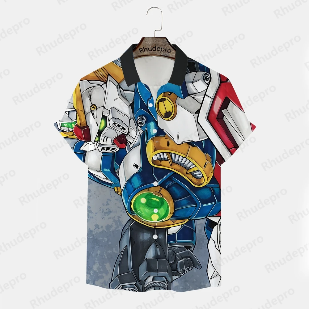 Camiseta masculina de Gundam estampada em 3D, roupas de rua, moda nova, verão, modelo de alta qualidade, Y2K, 2024