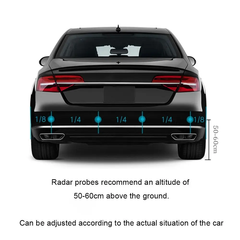 12V Parking Sensor Kit 22mm With 4 Sensors Car Parking Sensor Kit Reverse Backup Radar Buzzer Indicator Probe System Car