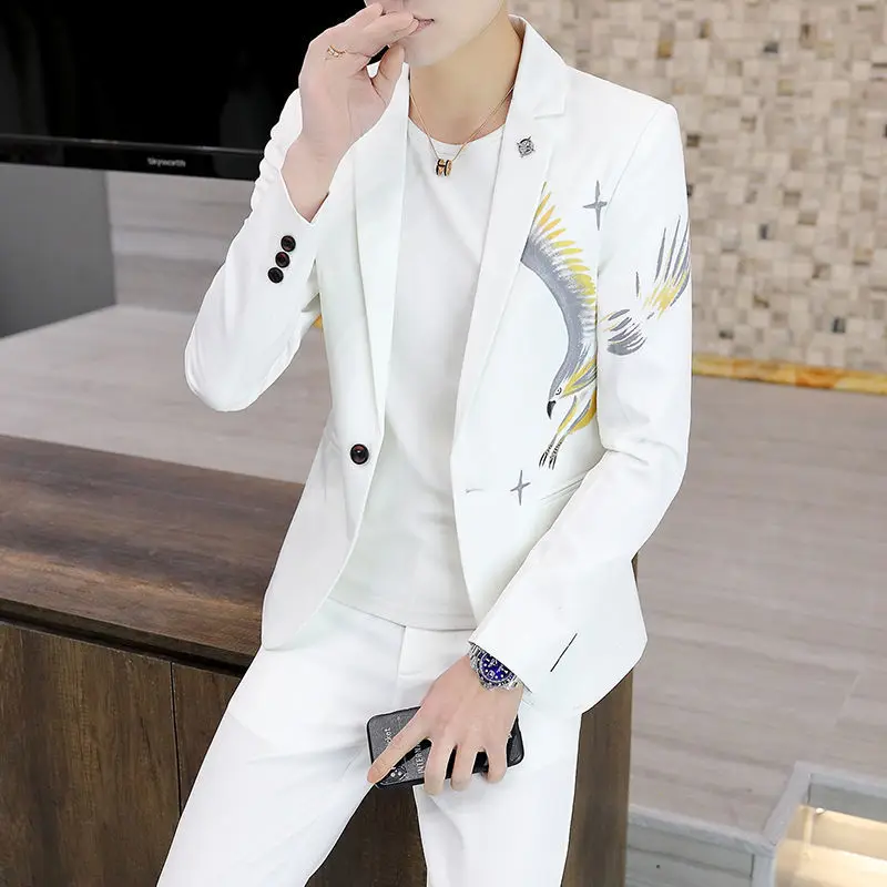 

3-A157 Men's Suit suit Casual Spring and Autumn Slim-fit Dress Korean Fashion New TreSmall Suit suit Personality