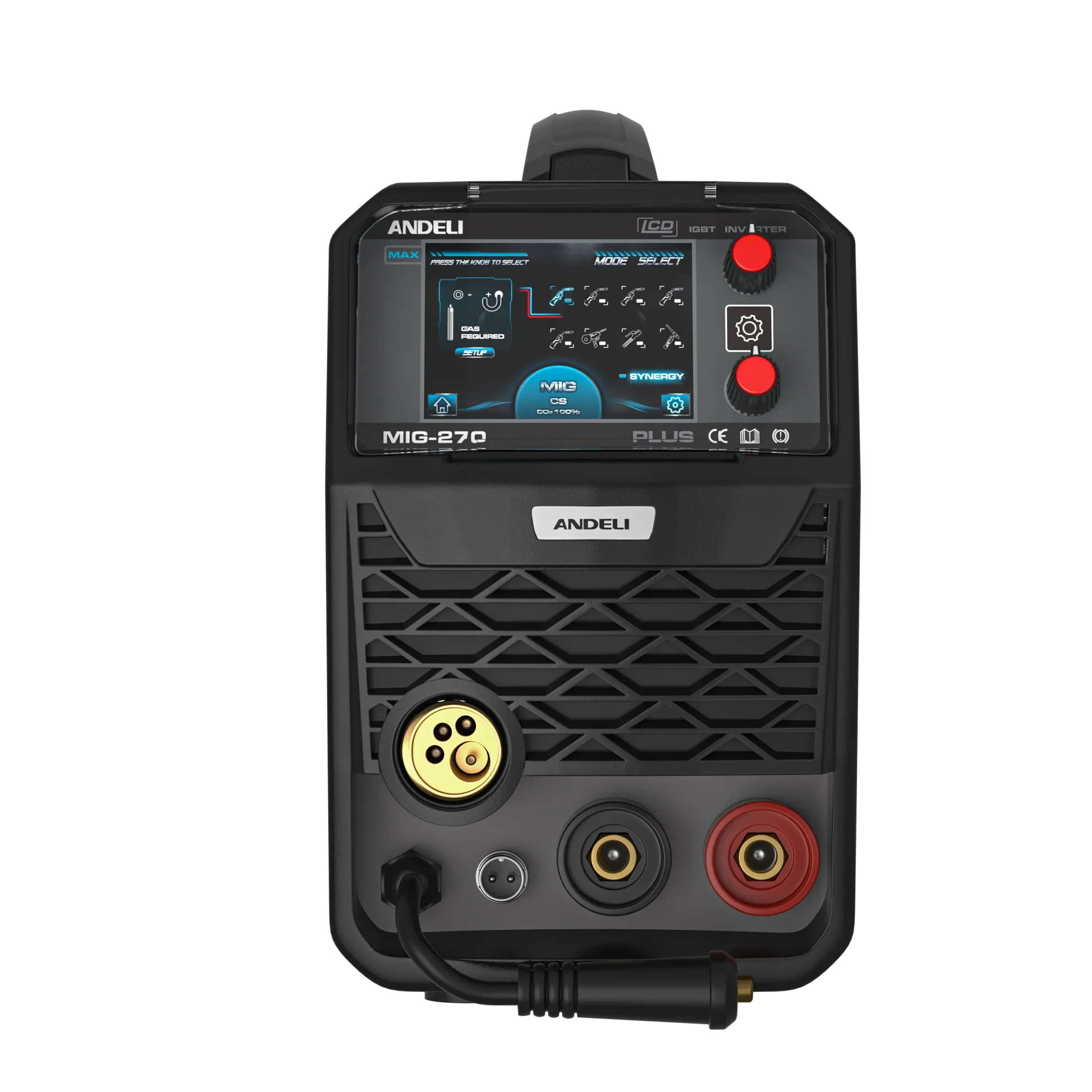 ANDELI 2024 New LCD MIG-270 MIG ALUMINIUM MIG MMA LIFT TIG Spool Gun Welding Machine