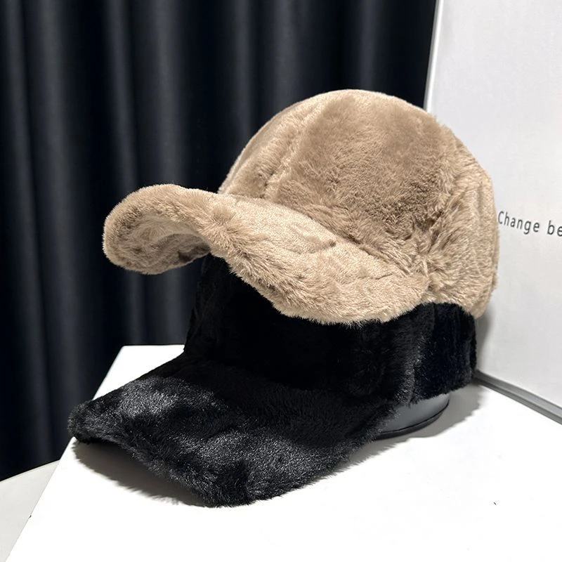 2025New قبعة مبطنة بالصوف للرجال والنساء لوحة إضاءة سميكة دافئة مقاومة للشمس الخريف والشتاء بلغت ذروتها قبعة قبعة بيسبول بنية