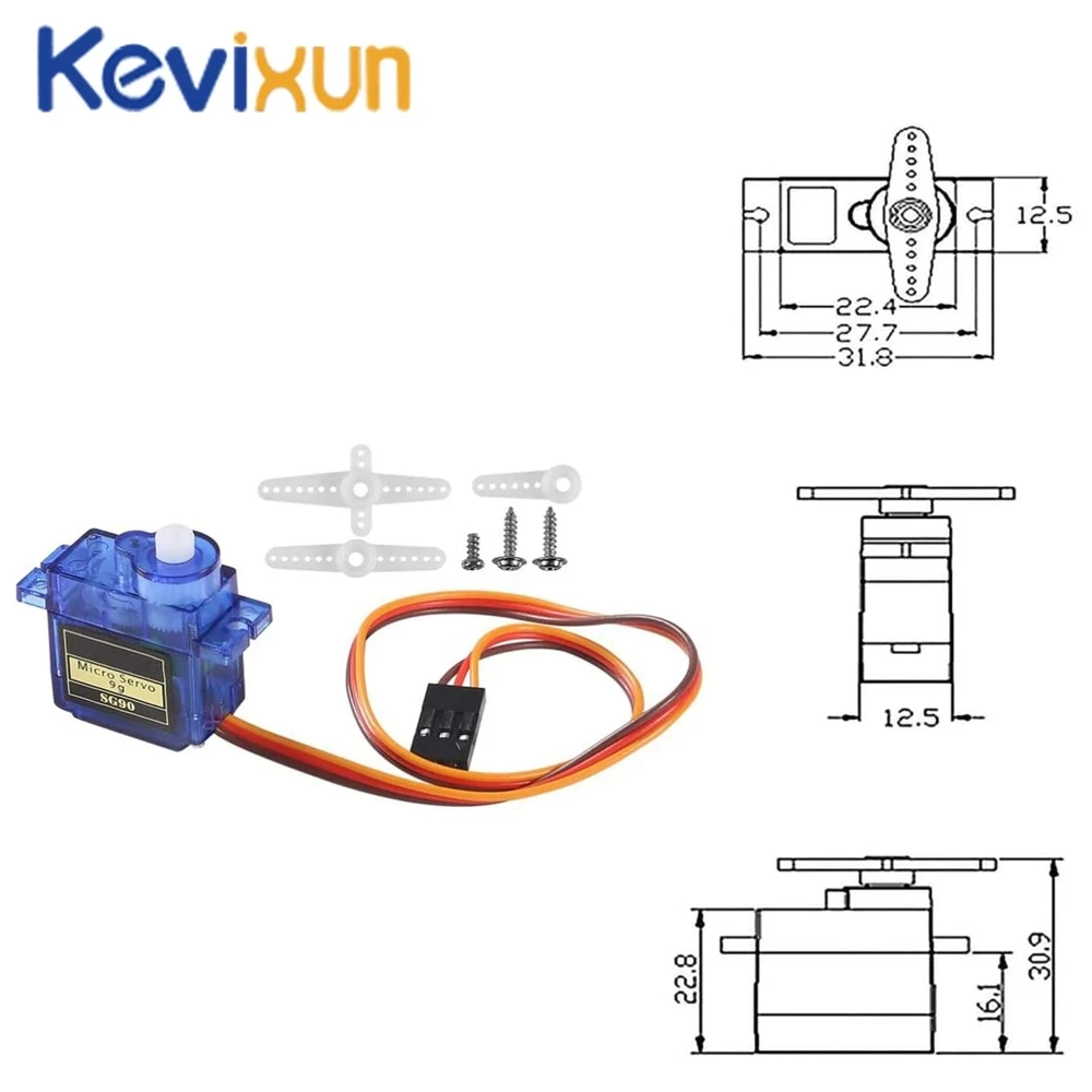 10pcs MG90S Sg90 9g Micro Servo Motor, Mini Servos Motor Kit Plastic Gear 180 Degree Servo for Rc Car Airplane Plane for Arduino