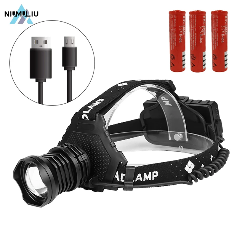 

C3 Ultra Powerful Led Headlamp Powerful Head Lamp Zoom Headlight Waterproof Usb Rechargeable 18650 Fishing Camping Lantern