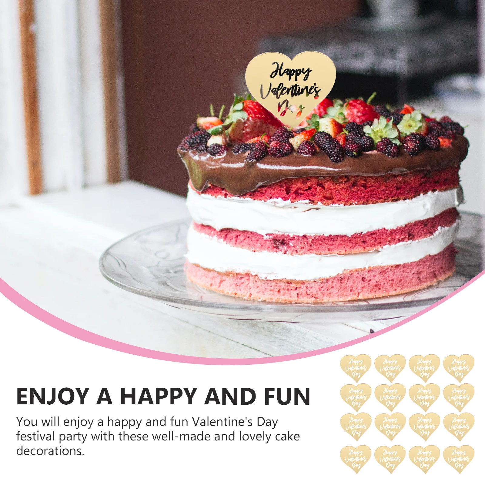 

25Pcs Valentine's Day Cake Ornaments Safe Healthy Easy Use Well Decorate Your Cake Cupcake Topper Cupcake Picks