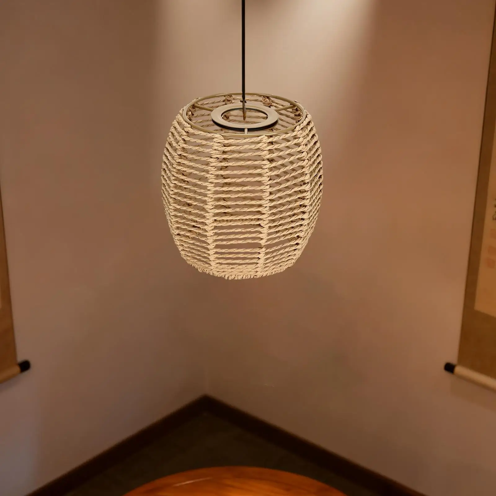Unique Paper Rope Lampshade for Bedside or Floor Lamp Rustic Pendant Light Cover for Living or Bedroom Use