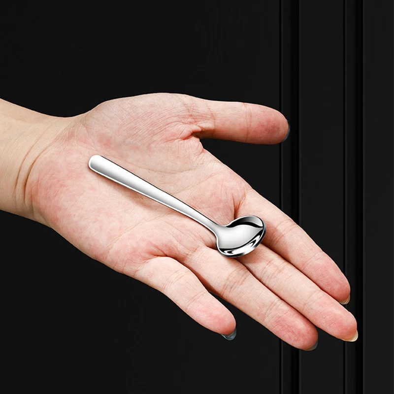 304 Stainless Steel Mini Flavoring Spoon Salt Coffee Stirring Dessert Ice Cream Spoon