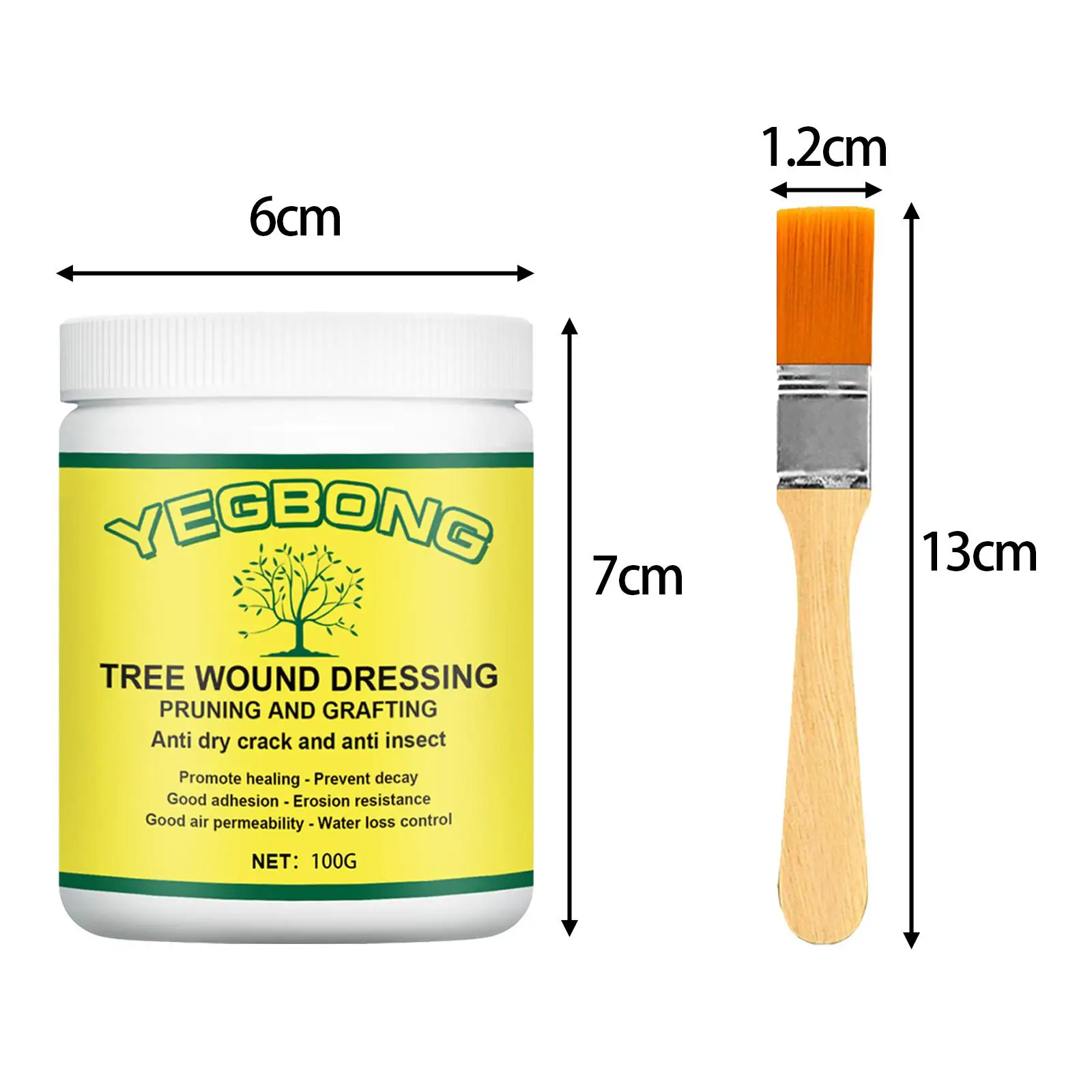Pruning Sealer for Trees with Brush Rain Resistant Grafting Paste Plant Wound Filling Cream for Bonsai Seedling Raising