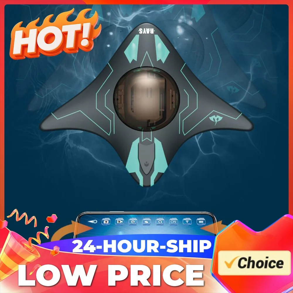 Ini WiFi RC Submarine 6CH Remote Control Underwater Boat with Camera Real Time Video Transmission Photo Record Function Toy