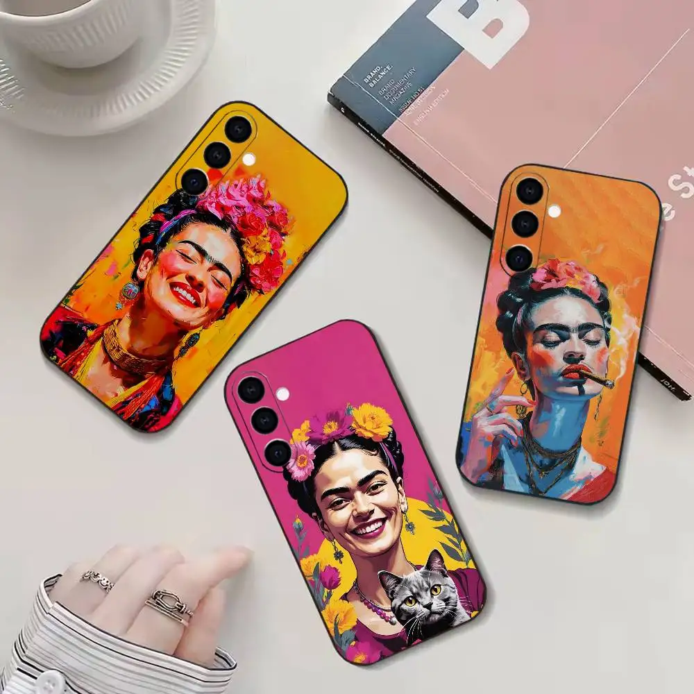 

F-frida k-KahloS Art Phone Case For Samsung GalaxyA13,21s,22,31,32,52,53,71,72,73,Soft Black Cover