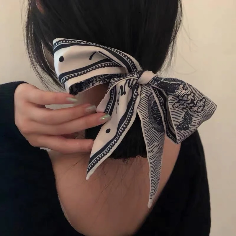 Fashion Skinny Scarf Women Luxury Brand Twill Printing Tie Bag Handle Ribbon Hair Band Women\'s Headscarf New Design Silk Scarves