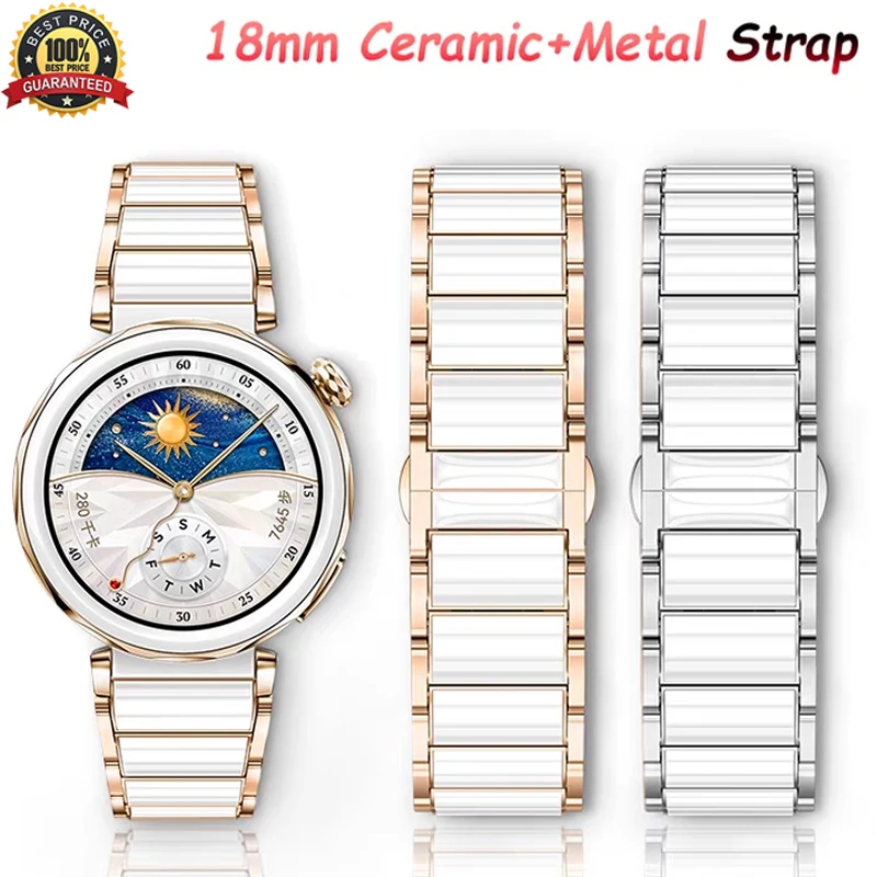 18 مللي متر حزام السيراميك لساعة هواوي GT5 برو الفرقة 42 مللي متر سوار معصم رسمي لساعة هواوي GT5 GT4 41 مللي متر حزام اكسسوارات