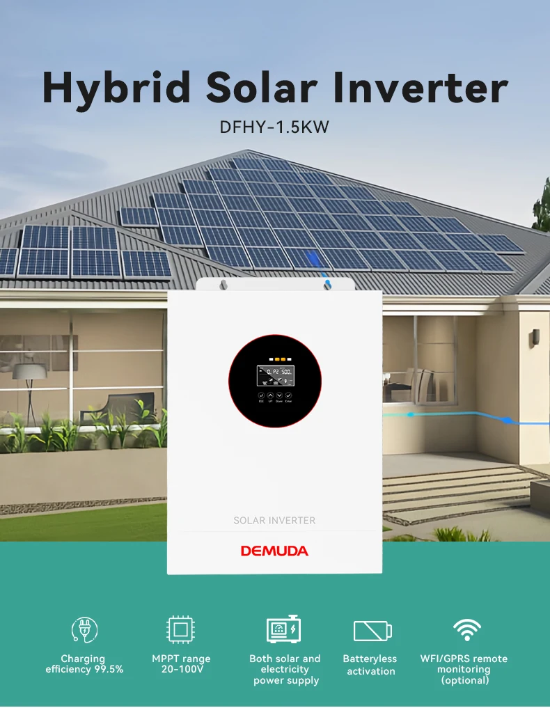 Inversor solar híbrido de alta qualidade MPPT DC para AC 220V 230V Off Grid Power Inverter 1500W 1.5kw 12v Inversor híbrido