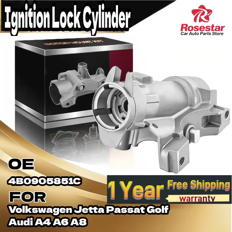 Цилиндр замка зажигания Zamak 5 4B0905851C для Volkswagen Jetta/Passat/Golf, для Audi A4/A6/A8 Цилиндр замка зажигания Zamak 5 4B0905851C для Volkswagen Jetta/Passat/Golf, для Audi A4/A6/A8
