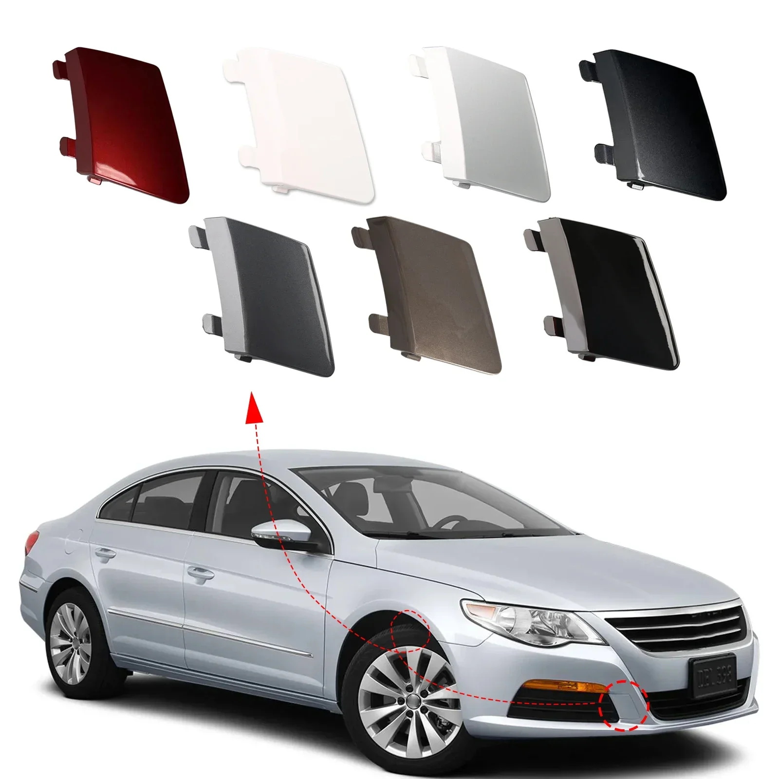 Tapa  cubierta  gancho  remolque  parachoques lantero, ojo  remolque para accesorios VW Passat CC 2009 2010 2011 201