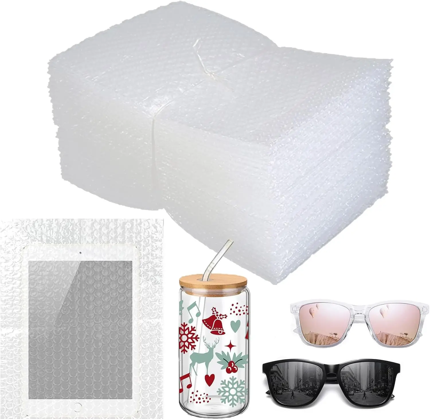 

50 Bubble Pouches 8x10 for Shipping, Double Wall Cushioning Bags for Fragile Items Moving Storage